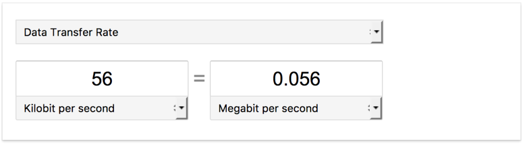 Slow internet - How many mbps is 56k